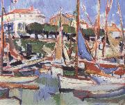 Samuel John Peploe Boats at Royan Germany oil painting artist